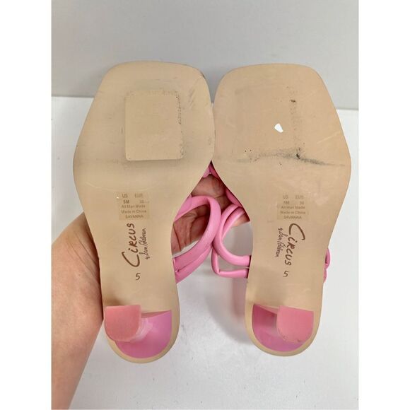 Sam Edelman Circus Sandals Womens Size 5 Pink Savanna Strappy Barbie Heels - Picture 9 of 9